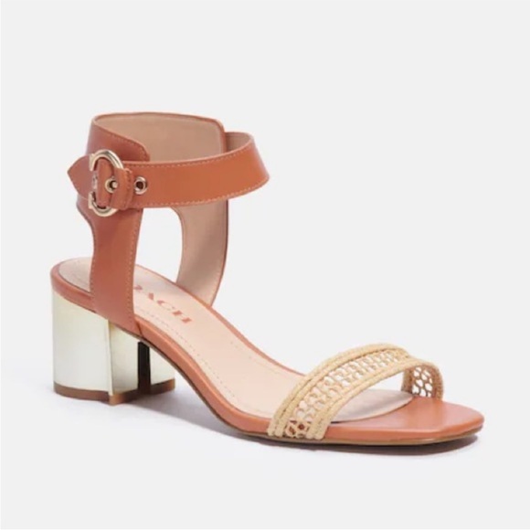 Coach Marci Leather Sandals in Hazelnut - Picture 2 of 16